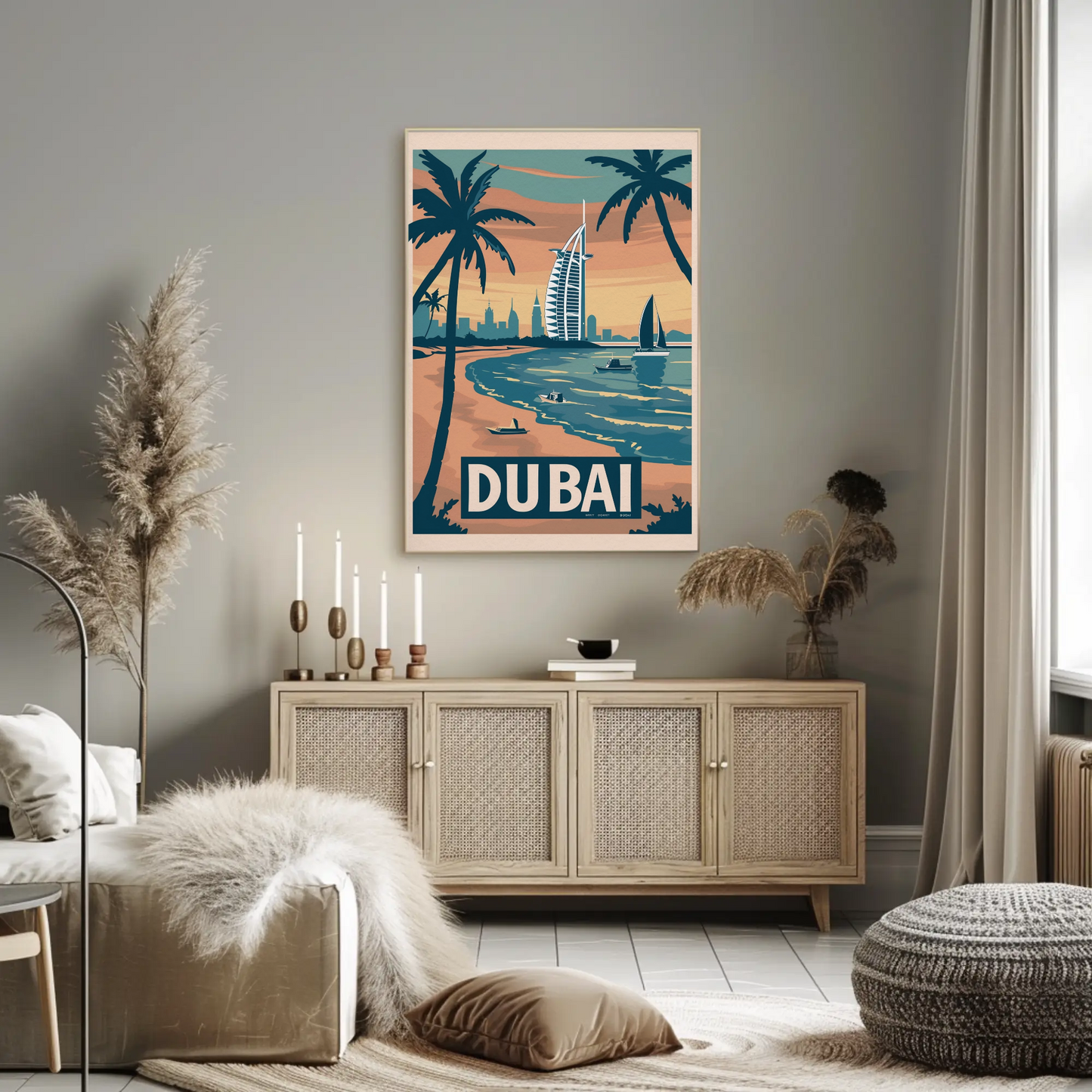 Dubai Beach Vintage Poster