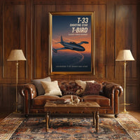 Lockheed T-33 Aircraft Poster: Historical Aviation Art Print