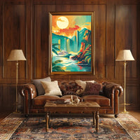 Vintage Parisian Skyline Art Deco Poster