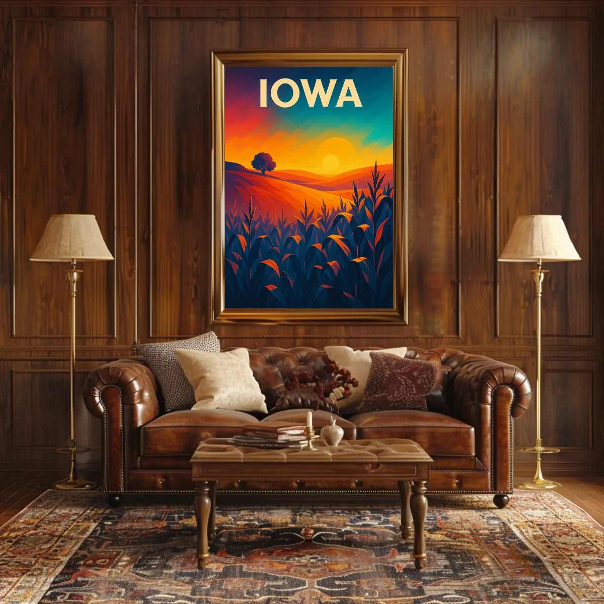 Iowa Sunset Landscape Poster
