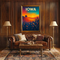 Iowa Sunset Landscape Poster