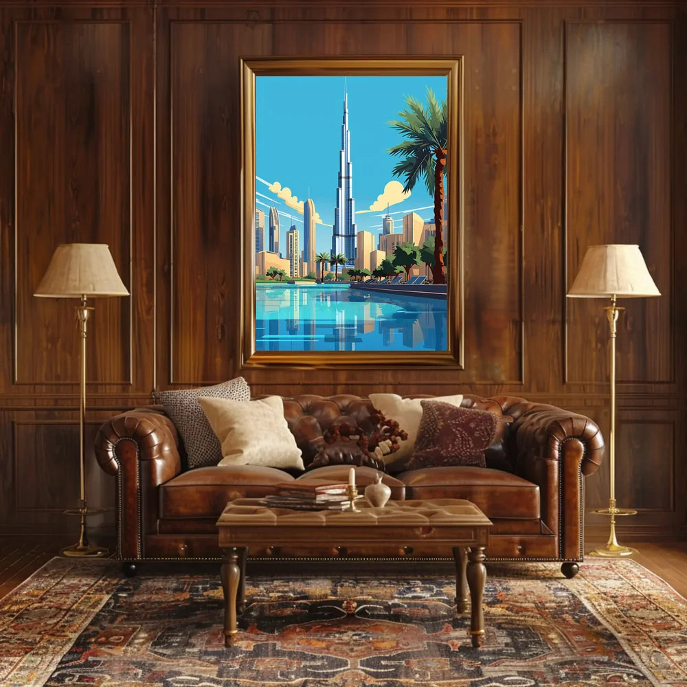 Dubai Skyline Luxury Poster: Modern Urban Oasis