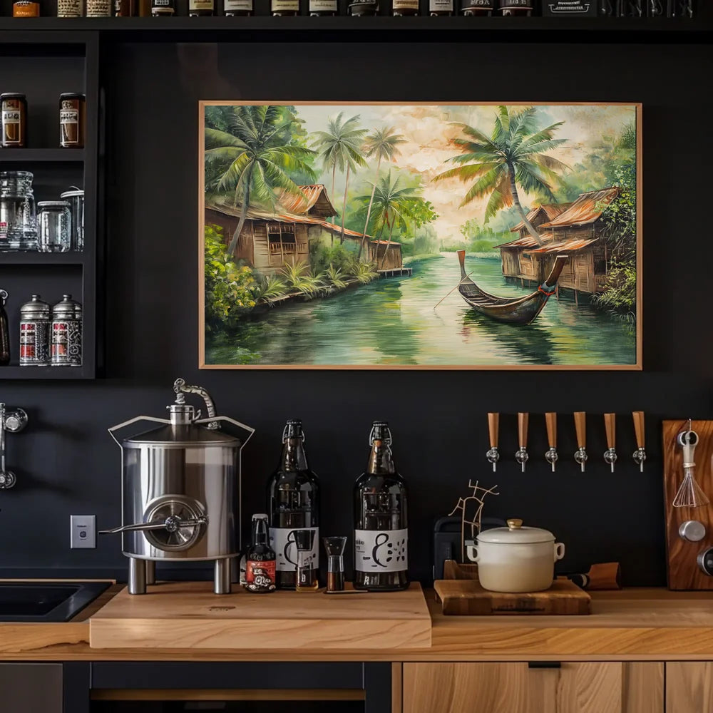 Tropical Tranquility: Southeast Asian Waterway Poster