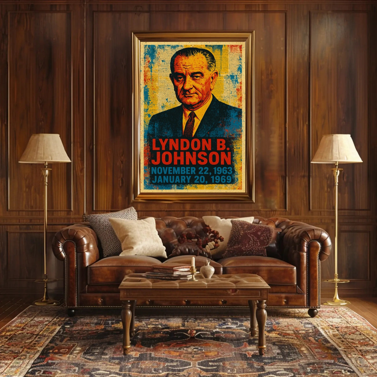 Lyndon B. Johnson 36th President of the United States Street Art Mashup Poster