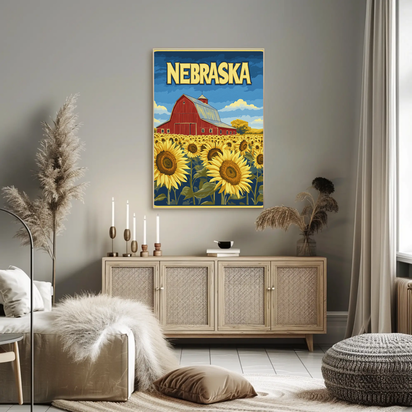 Nebraska Sunflower Fields Poster