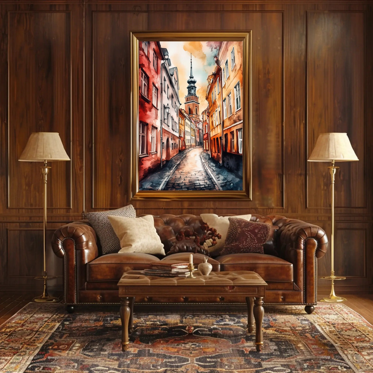 Latvia Riga Old Town and St Peters Church View Poster