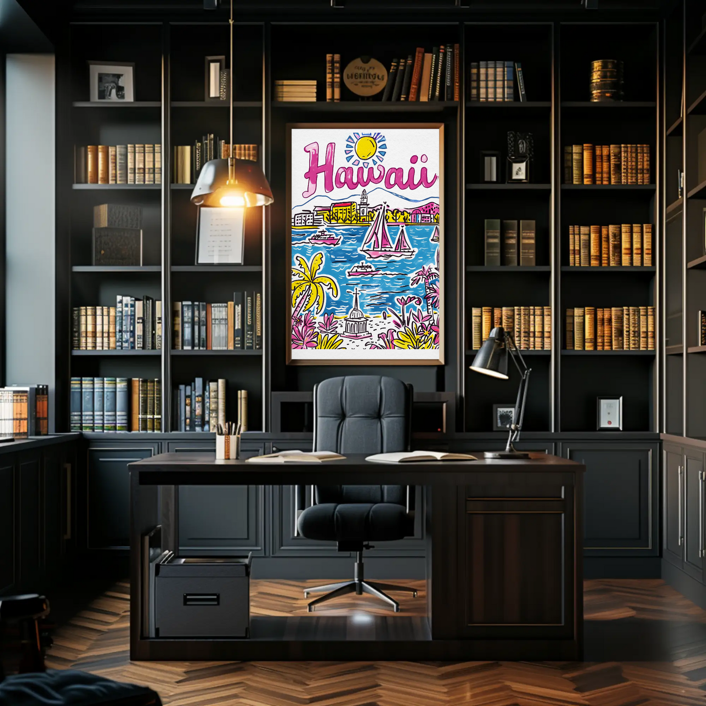 Hawaii USA Tropical Ocean Paradise Colorful Scenery Travel Poster