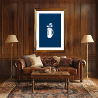 Minimalist Golf Bag Silhouette on Sports Poster