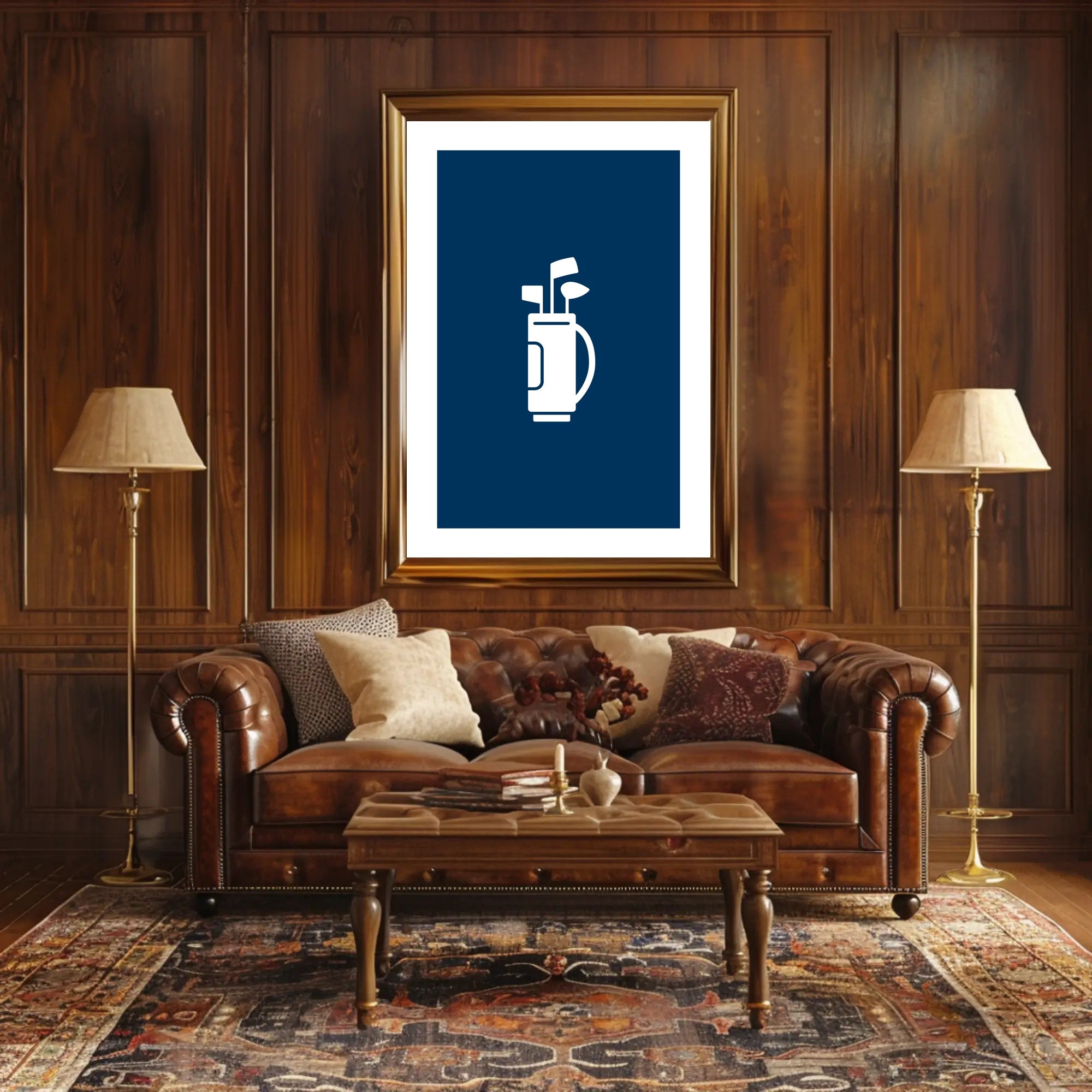 Minimalist Golf Bag Silhouette on Sports Poster