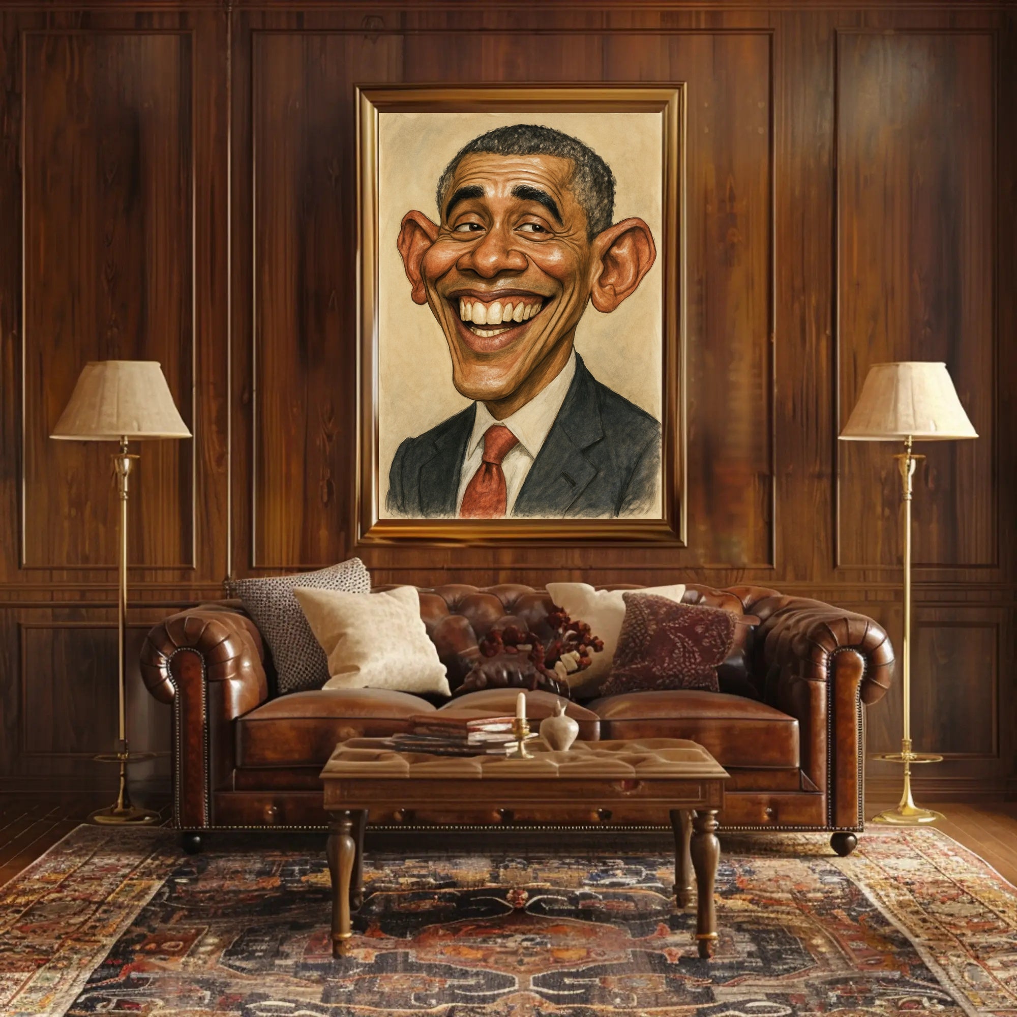 Barack Obama Caricature Poster PosterGoat