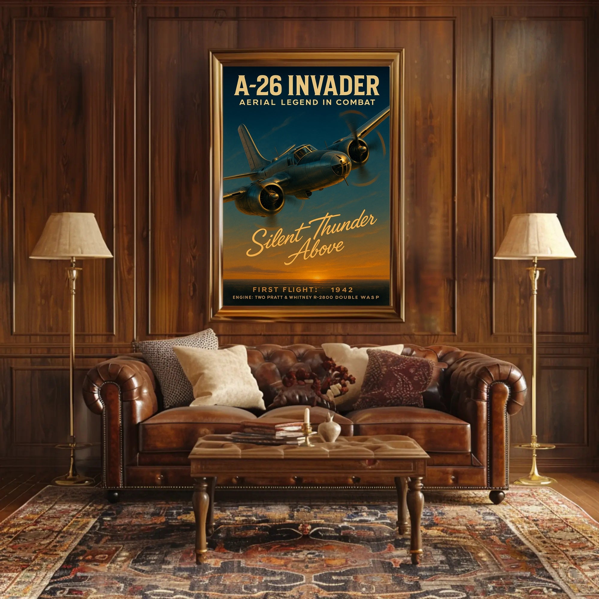 A-26 Invader Vintage Aviation WWII Poster
