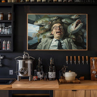 Fish-Filled Car Surreal Art Comedy Poster