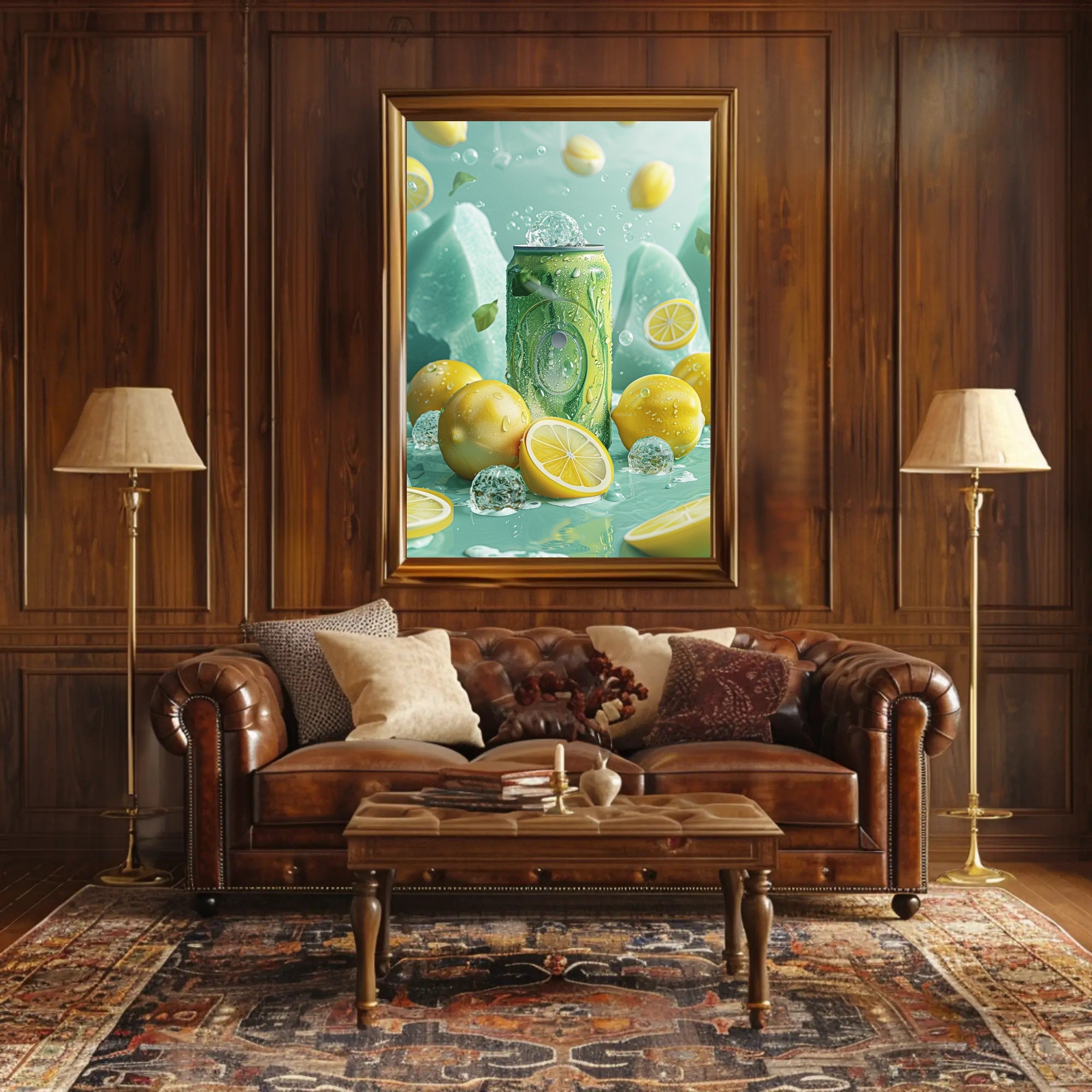 Refreshing Lemon Soda Scene Poster - Abstract or Artistic Poster PosterGoat