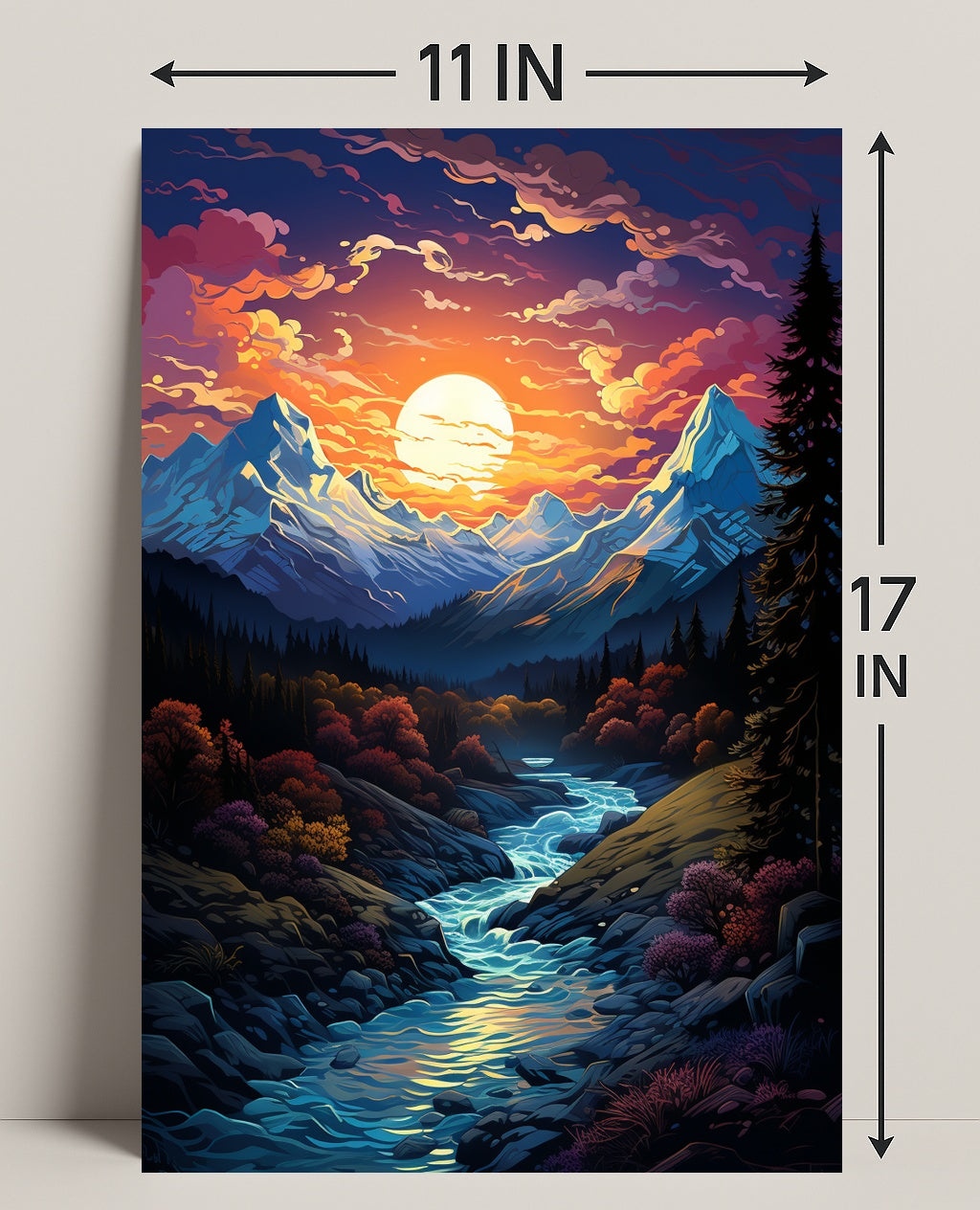 Enchanted Mountain Sunset Poster