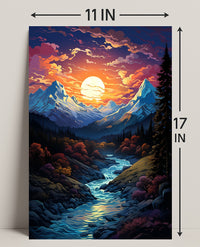 Enchanted Mountain Sunset Poster