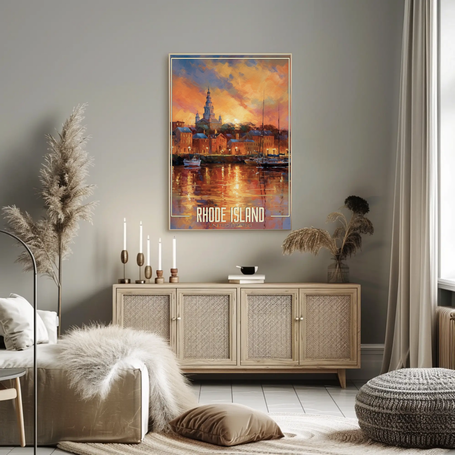 Vintage Poster - Rhode Island Harbor United States