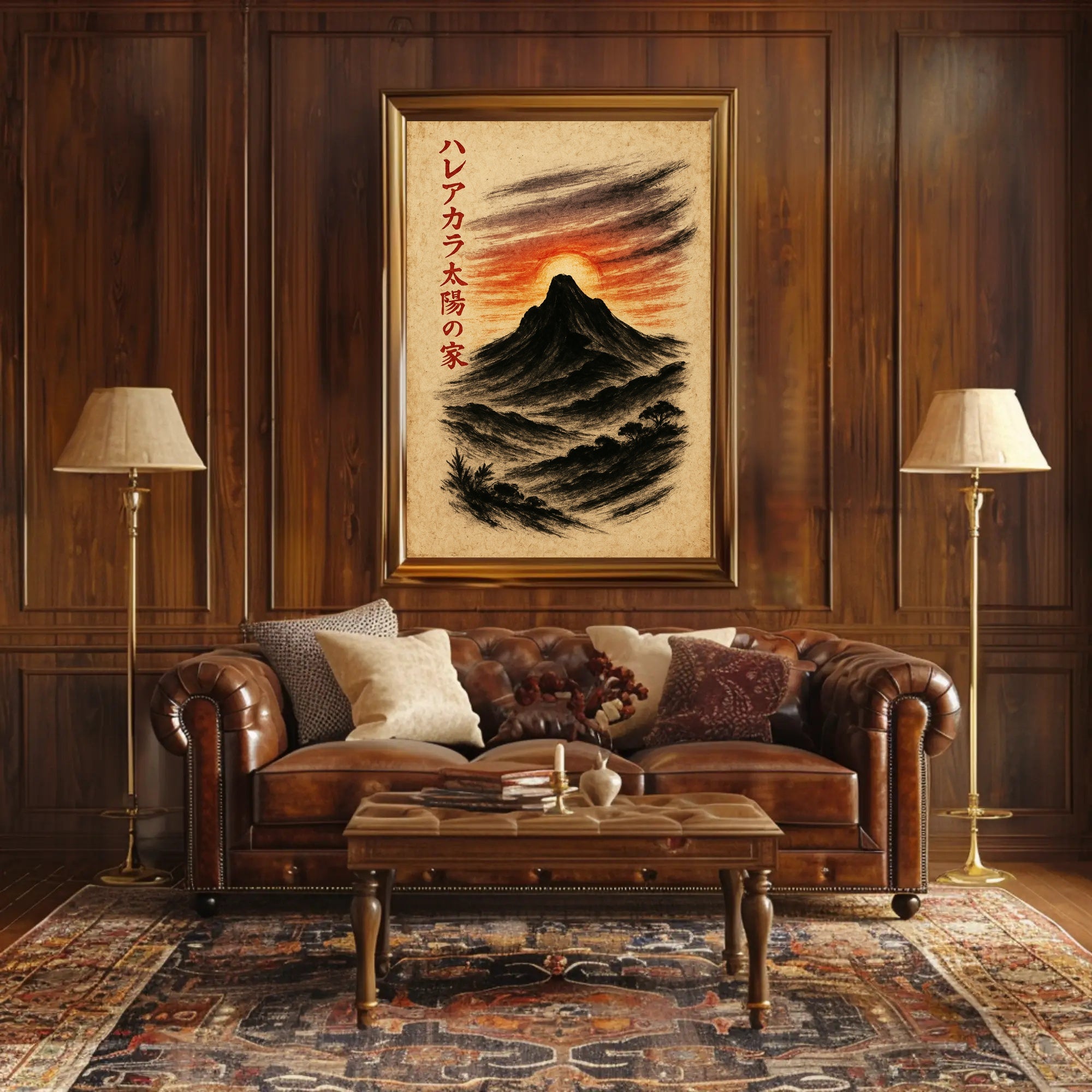 Dramatic Japanese Landscape Impressionism: Artistic Poster