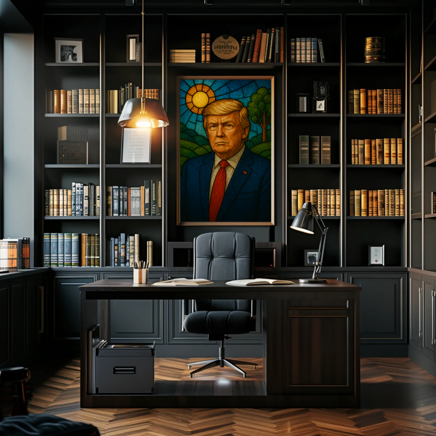 Donald Trump Stained Glass Style Poster