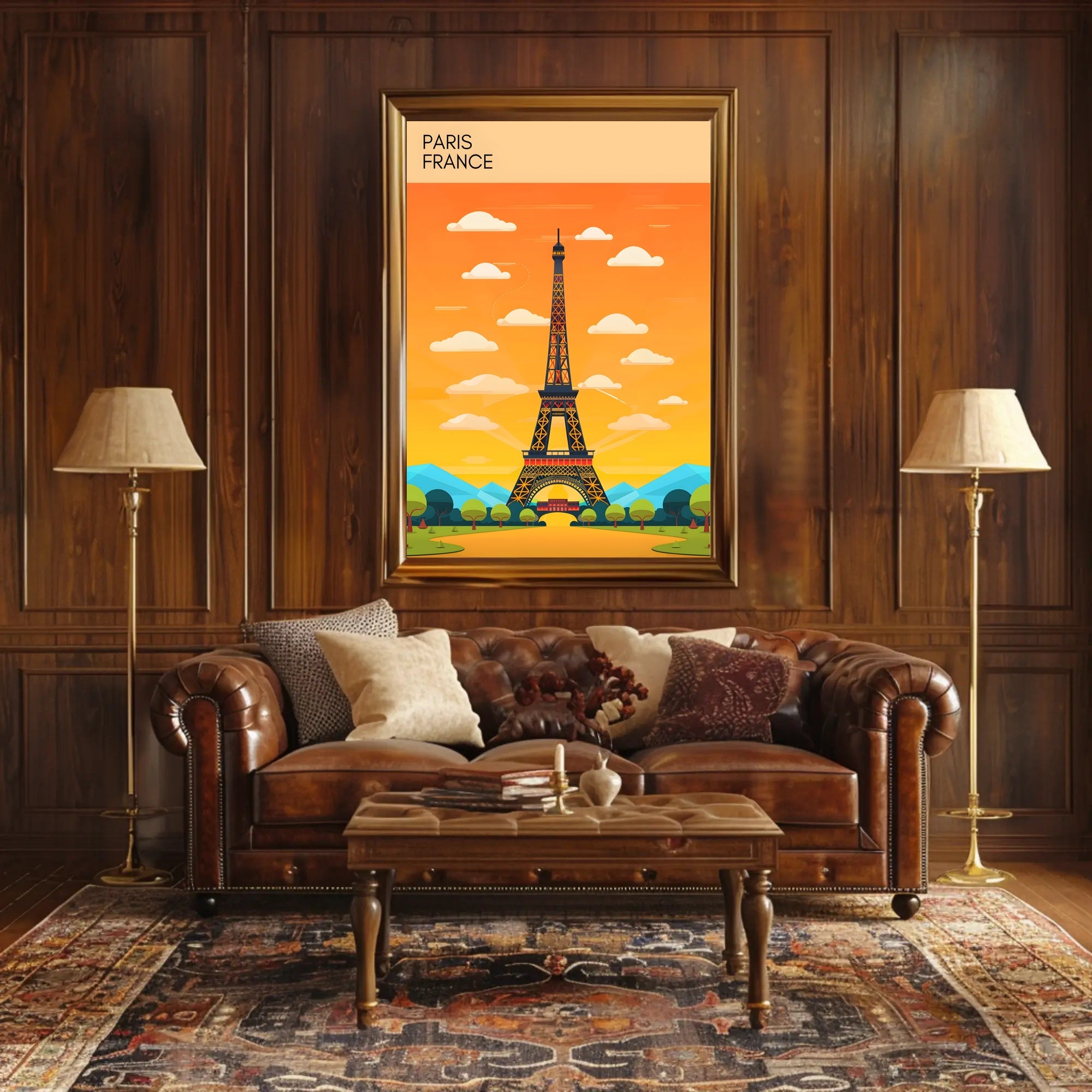 Paris at Sunset Poster