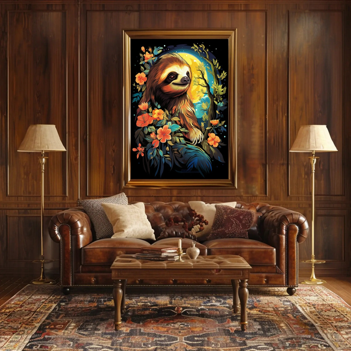 Serene Sloth In Bloom Poster