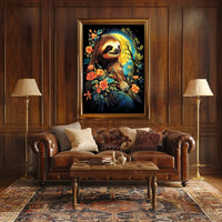 Serene Sloth In Bloom Poster