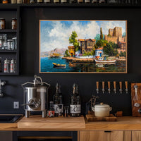 Serene Coastal Village Poster