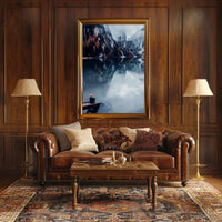 Serene Mountain Lake Autumn Reflection Art Poster