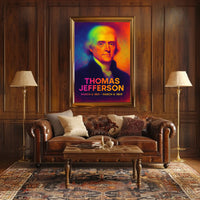 Thomas Jefferson 3rd President of the United States Neon Gradient Overlay Poster
