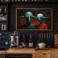 Alien Figures in Cosmic Setting Futuristic Sci-Fi Poster