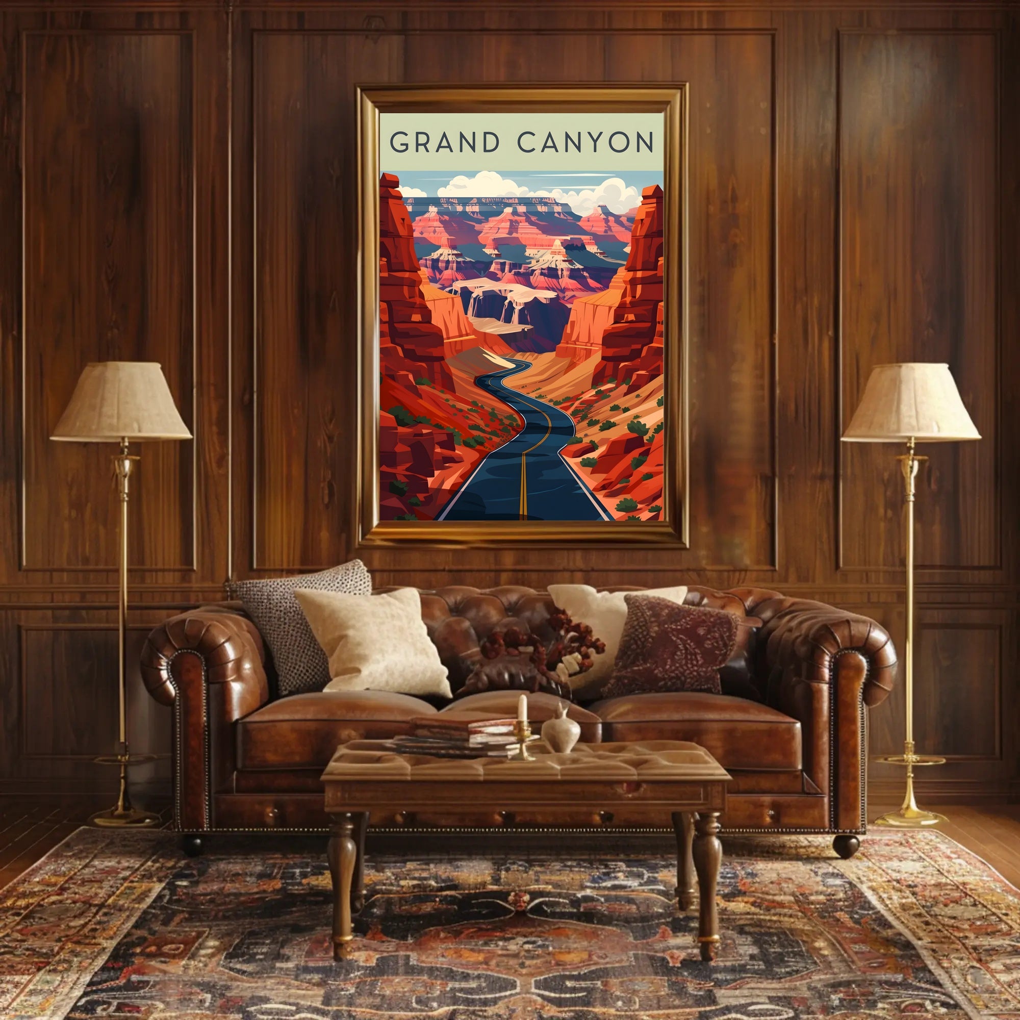 Grand Canyon Scenic Illustration Poster