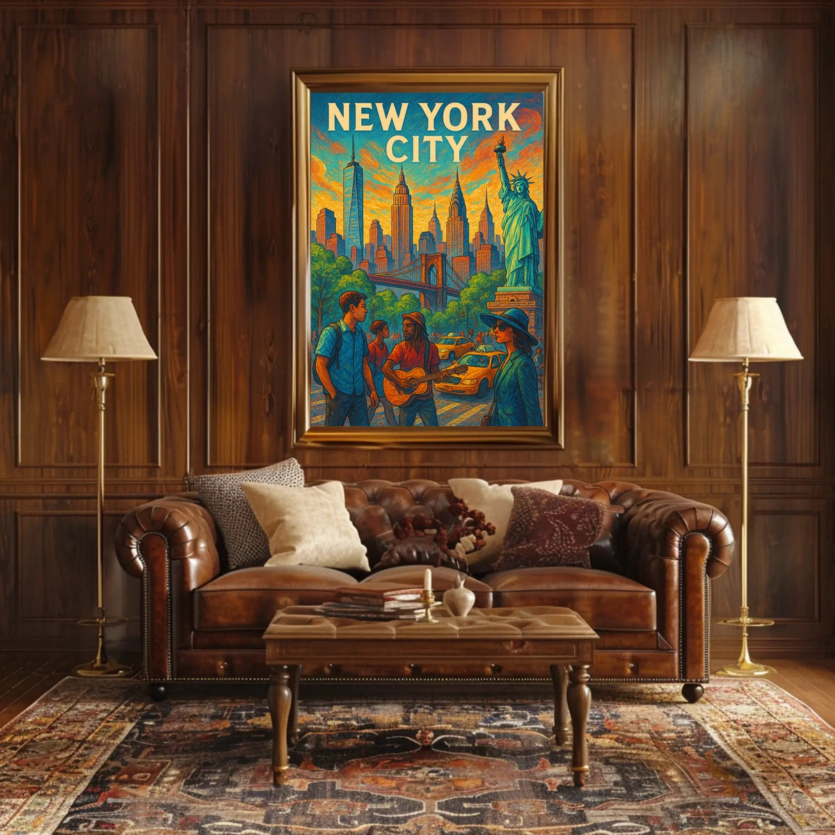 New York City Vibrant Urban Life Poster Modern Wall Art
