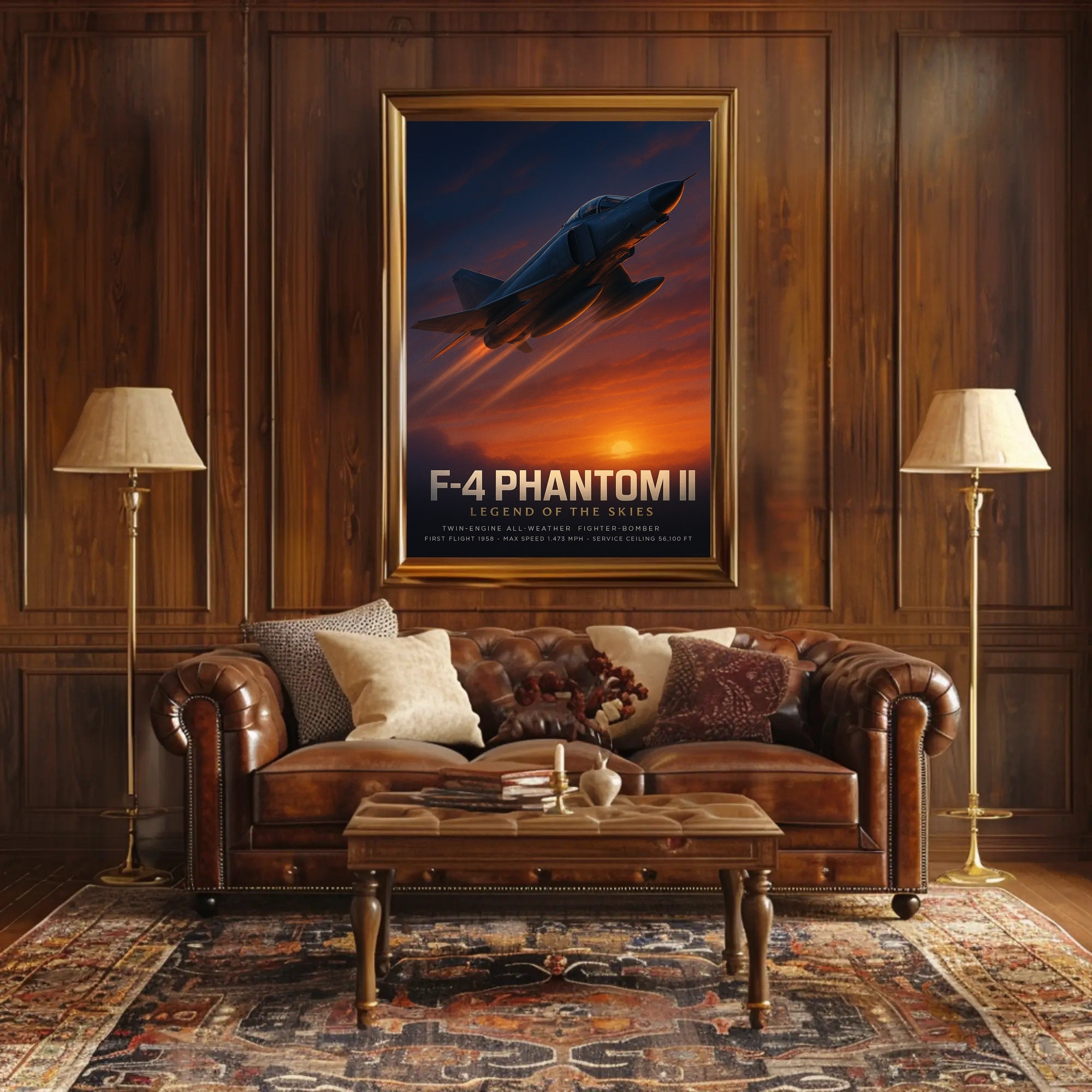 F-4 Phantom II Fighter-Bomber Vintage Military Recruitment Poster PosterGoat