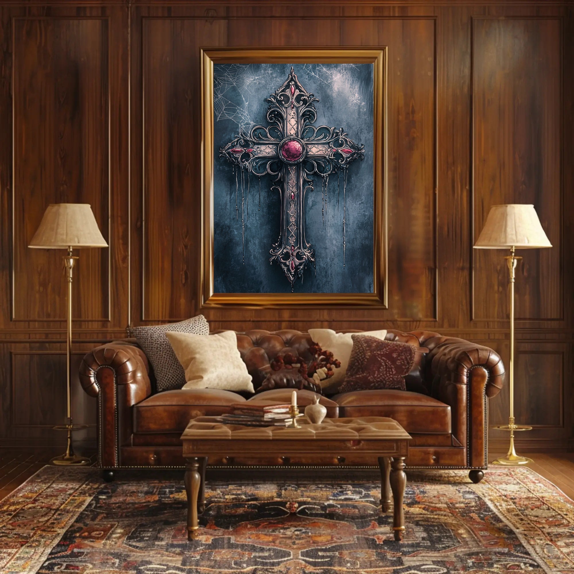 Gothic Cross With Jewels Poster