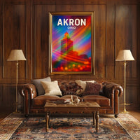 Akron, Ohio Vibrant Cityscape Poster