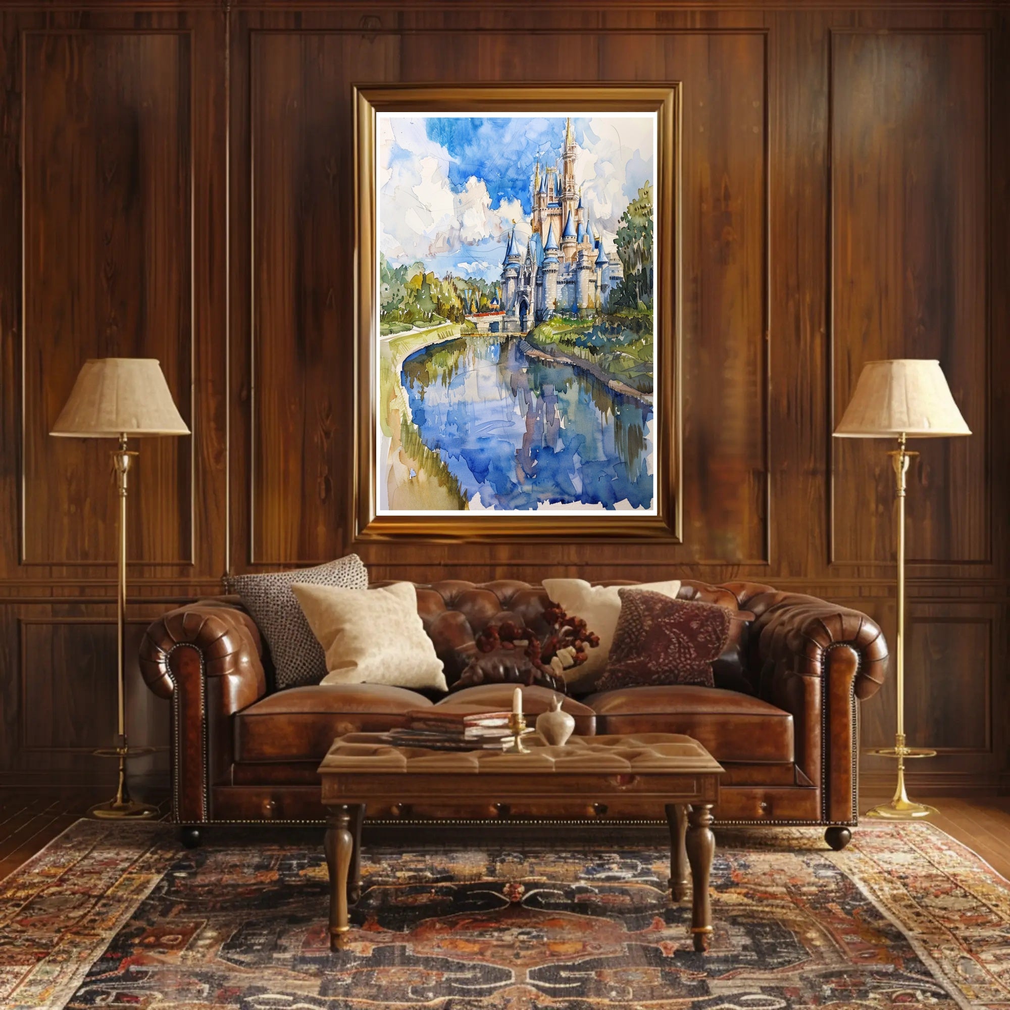 Enchanted Castle Reflection Poster PosterGoat