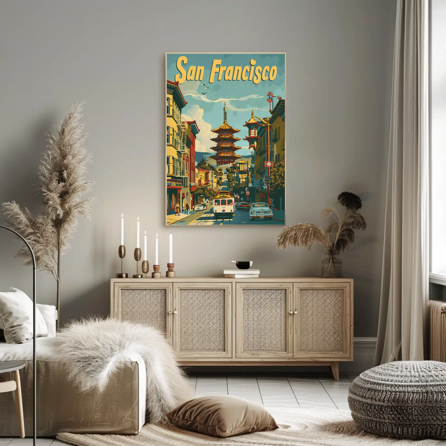 Vintage Travel Poster - San Francisco Chinatown