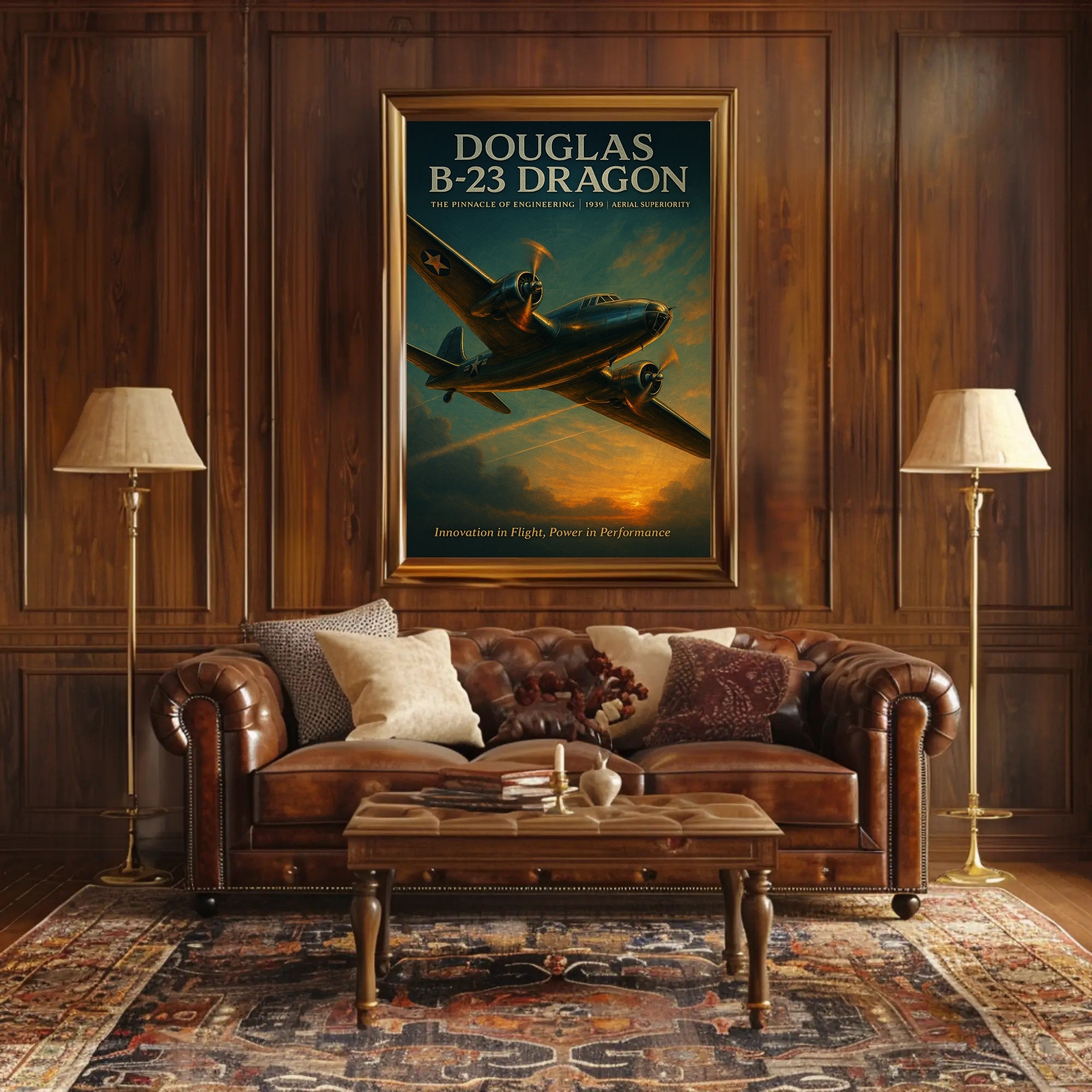 Vintage Douglas B-23 Dragon Aircraft Poster