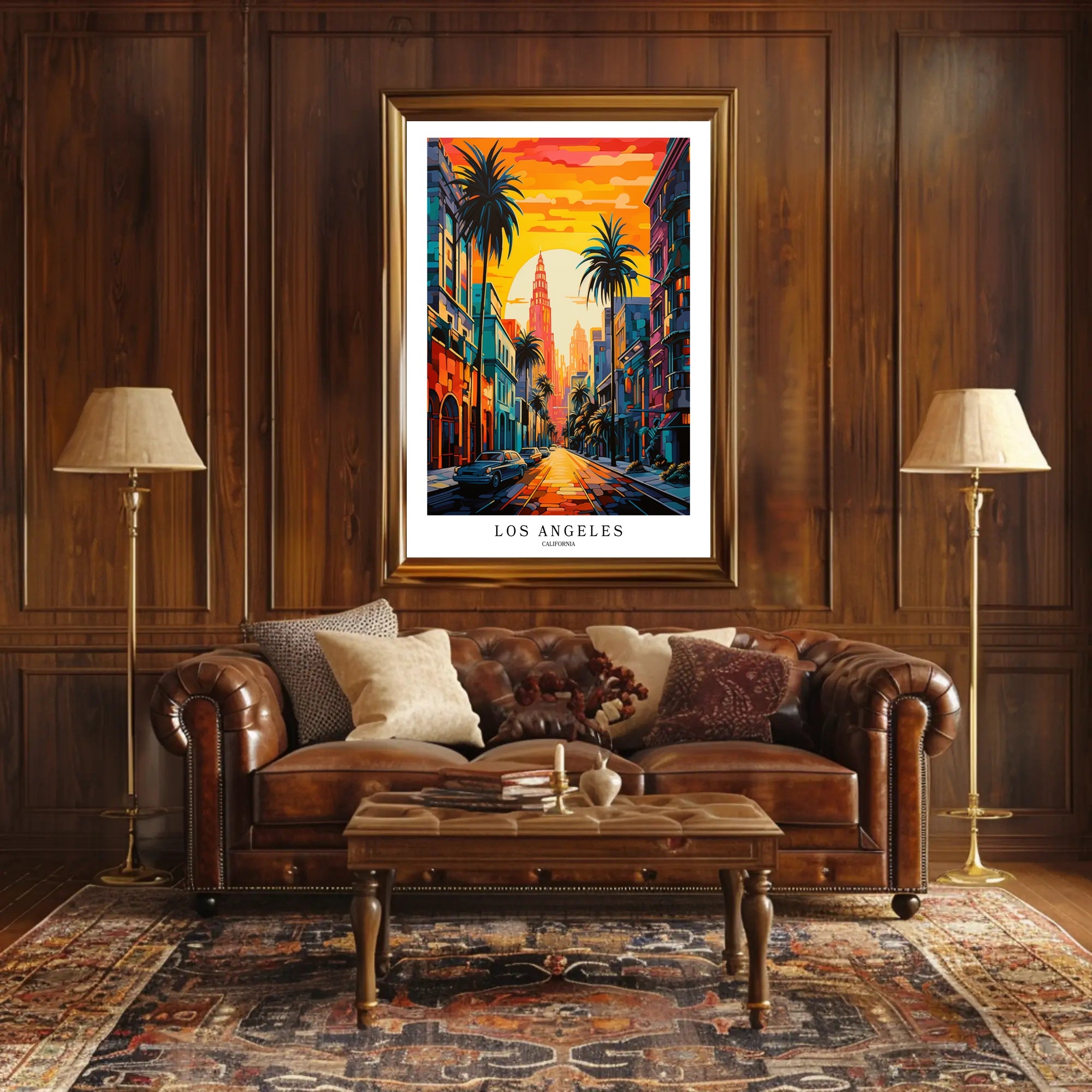 Los Angeles Vibrant Urban Scene Art Print - Urban or Cityscape Poster PosterGoat
