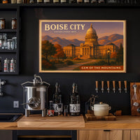 Boise City Gem of the Mountains Poster Art