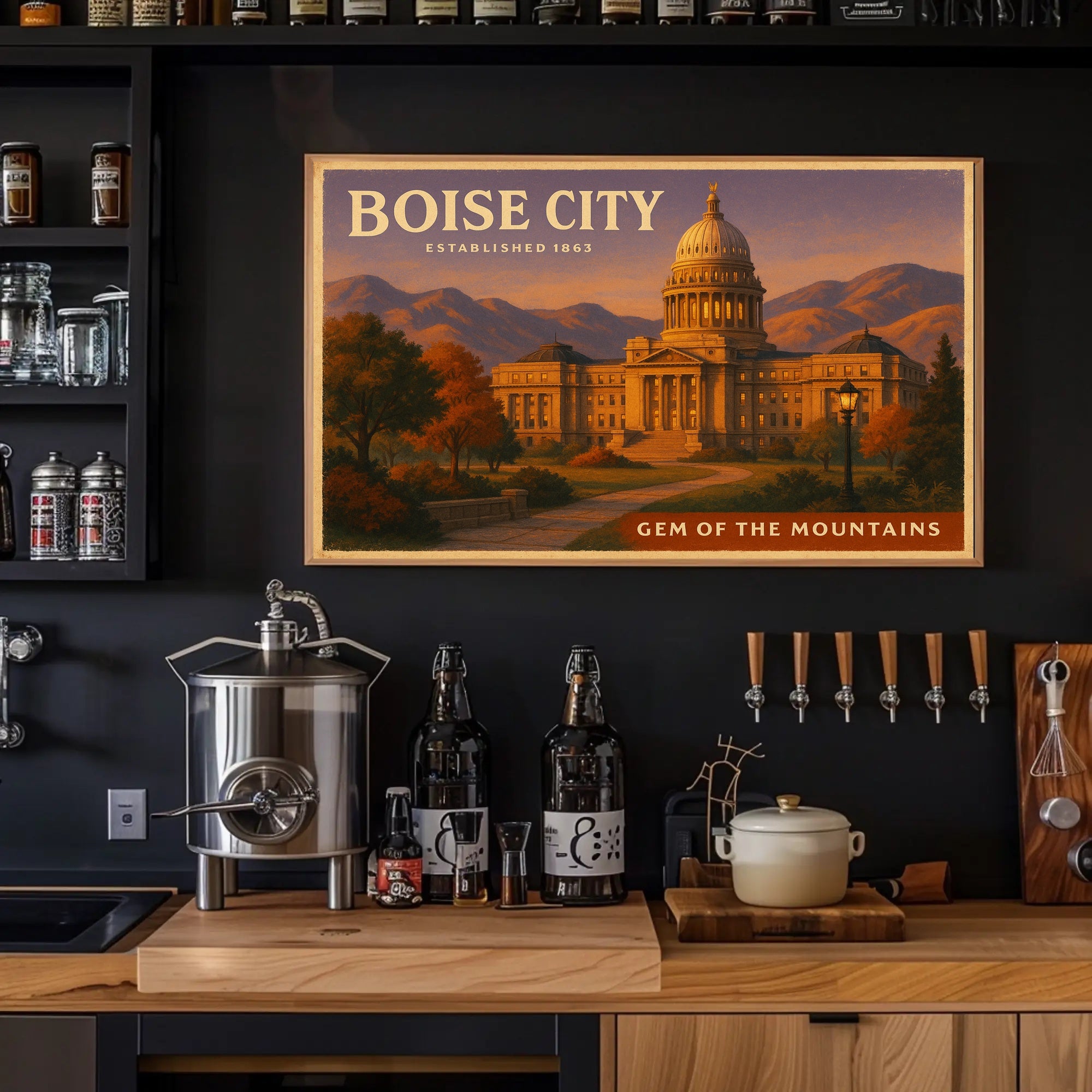 Boise City Gem of the Mountains Poster Art