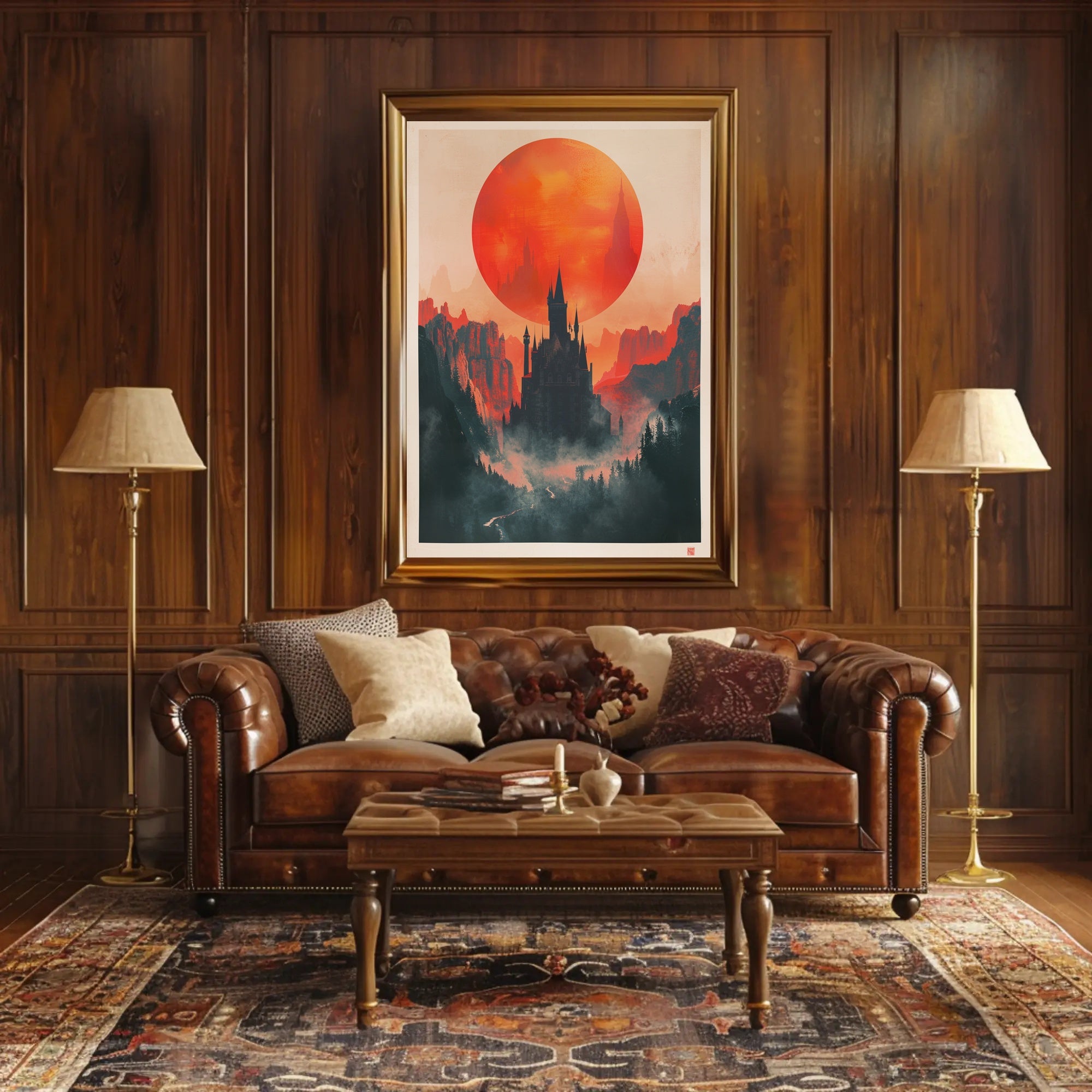Castle Under the Red Sun Poster PosterGoat