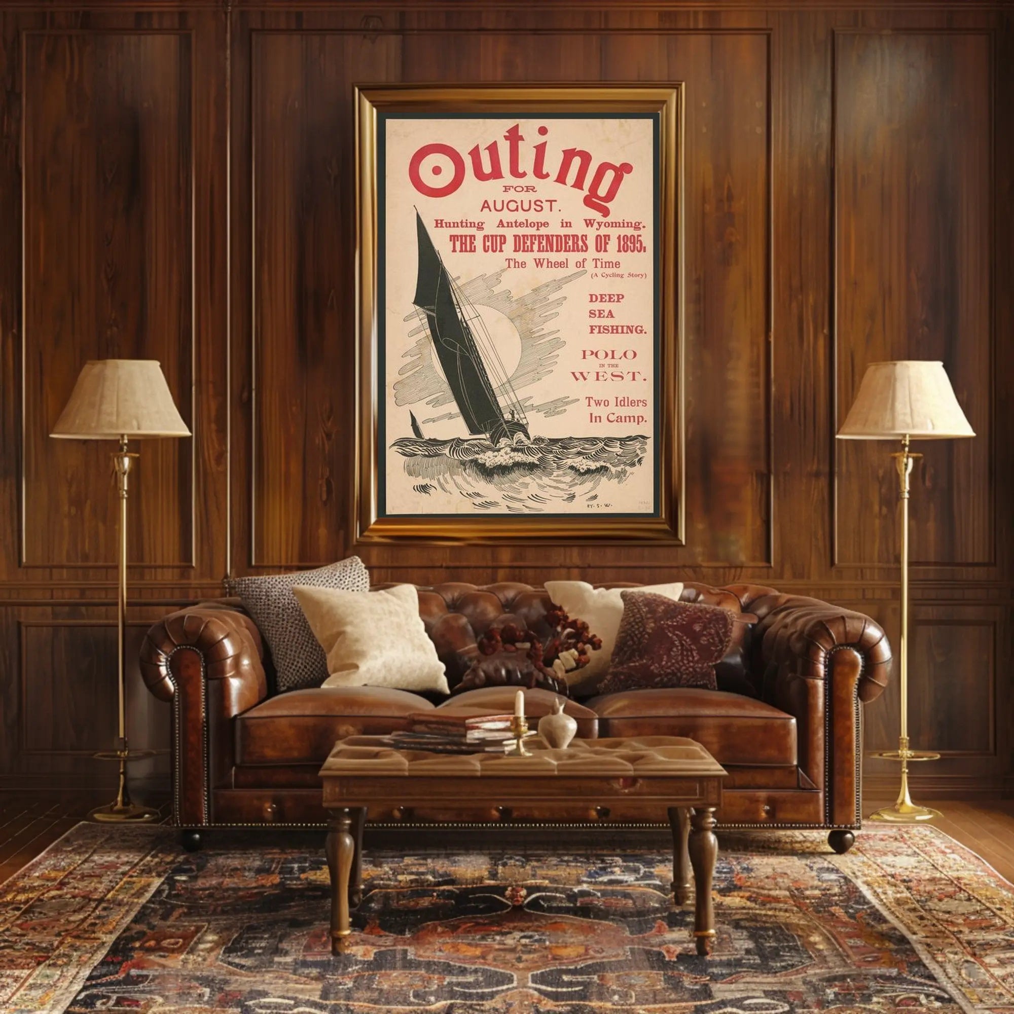 Outing Magazine August Issue Poster PosterGoat