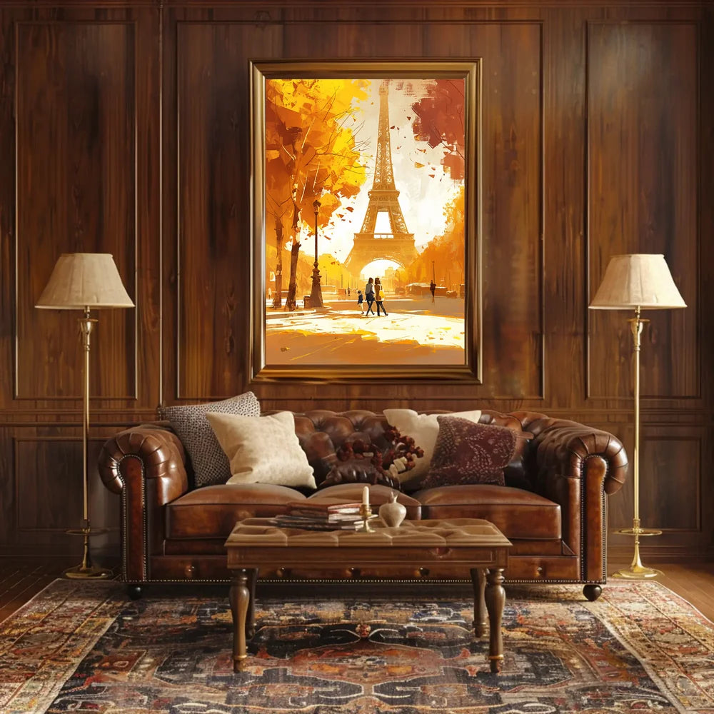 Parisian Autumn Eiffel Tower Impressionist Art Poster