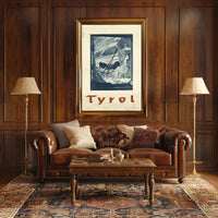 Tyrol Alpine Winter Adventure Monochrome Travel Poster PosterGoat