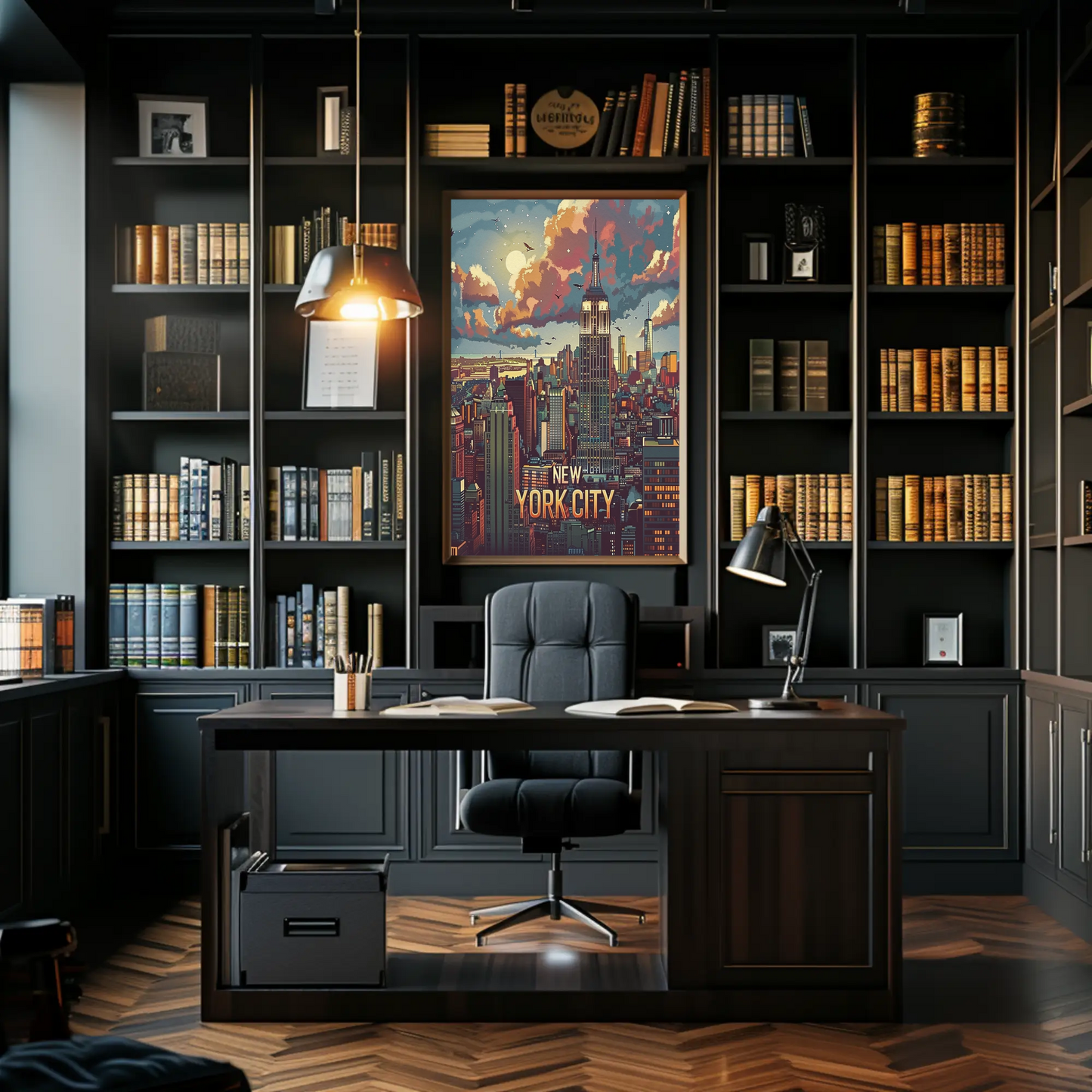 New York City Empire Skyline Travel Poster