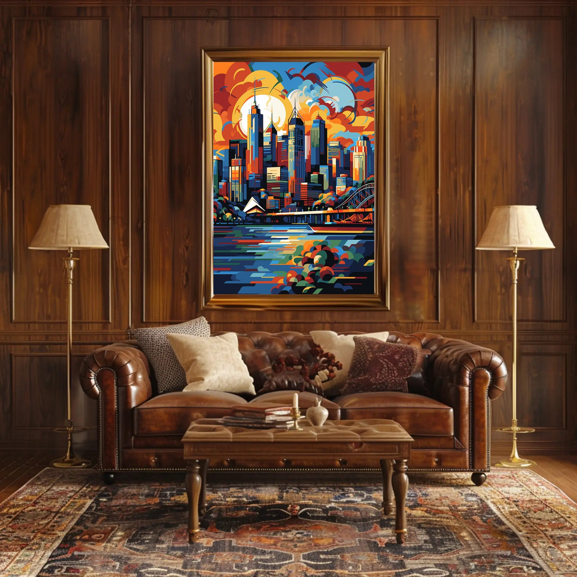Vibrant Sydney Cityscape Modern Abstract Artistic Poster