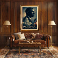 Prominent Figure with Capitol & Eagle Political Poster