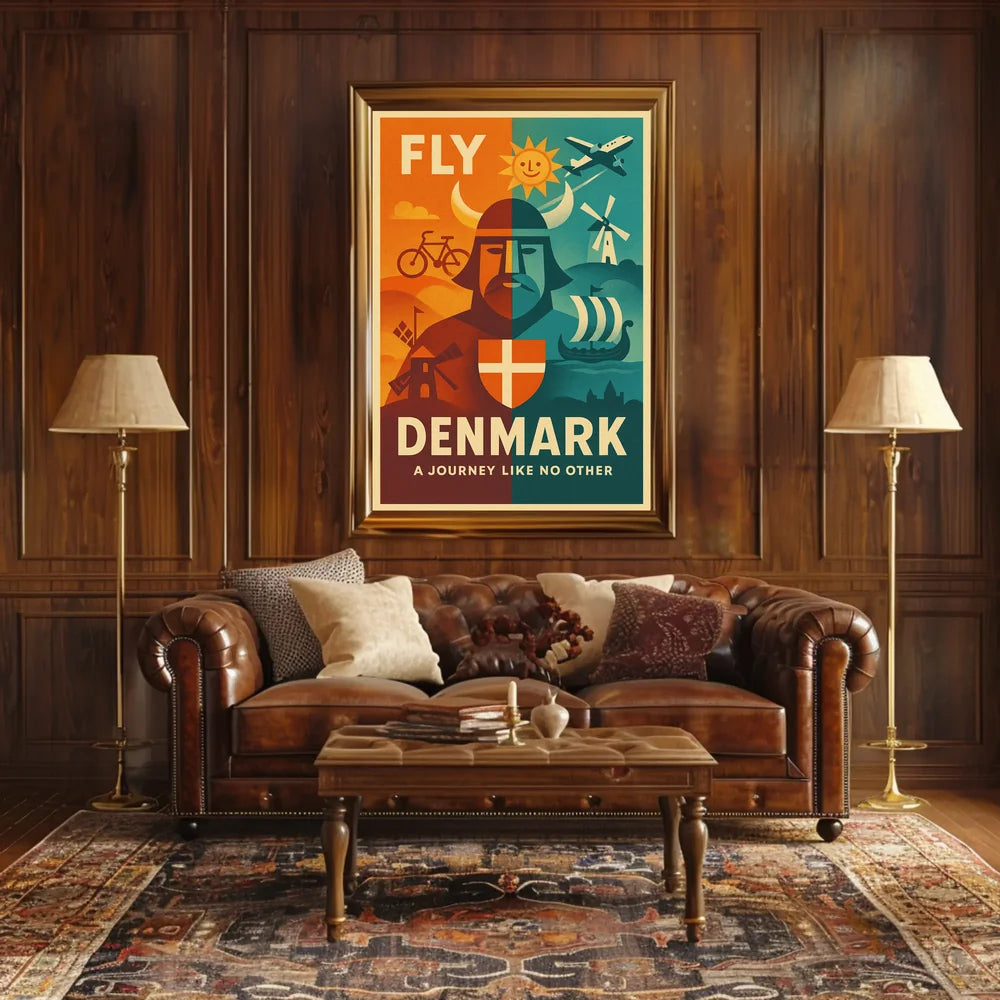 Denmark Travel Adventure Vintage Danish Exploration Travel Poster PosterGoat