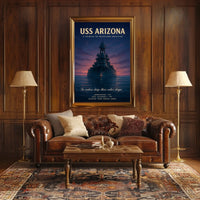 USS Arizona Poster Valor and Sacrifice for History Buffs