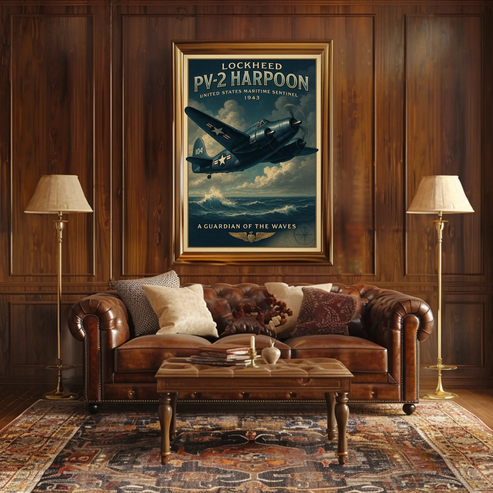 Lockheed PV2 Harpoon Vintage Aviation Poster